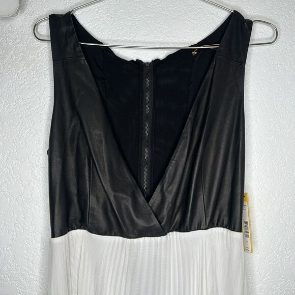 NWT Alice + Olivia Luna Leather-Top Maxi Dress Size 8 - Picture 4 of 14